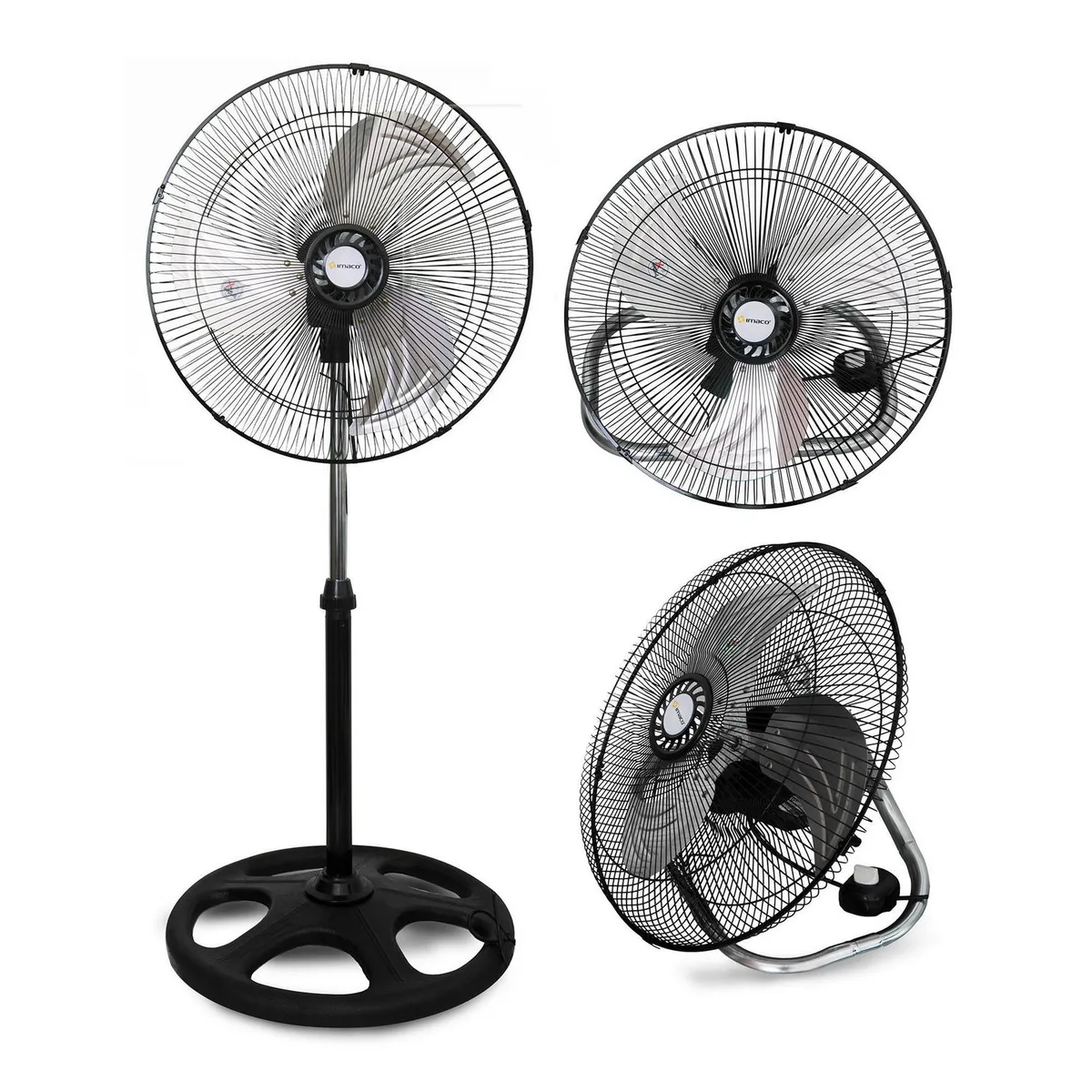 Imaco - Ventilador de Pie 3 en 1 - 17cm FSM370 Negro