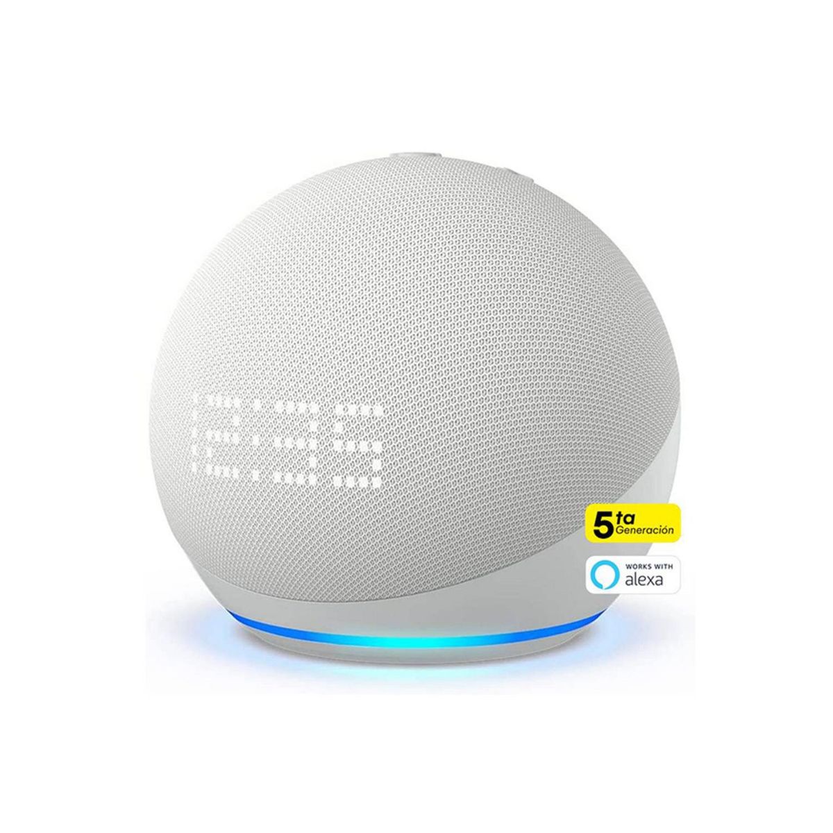 AMAZON - Parlante Inteligente Amazon Reloj y Alexa Echo Dot 5ta Generación Blanco
