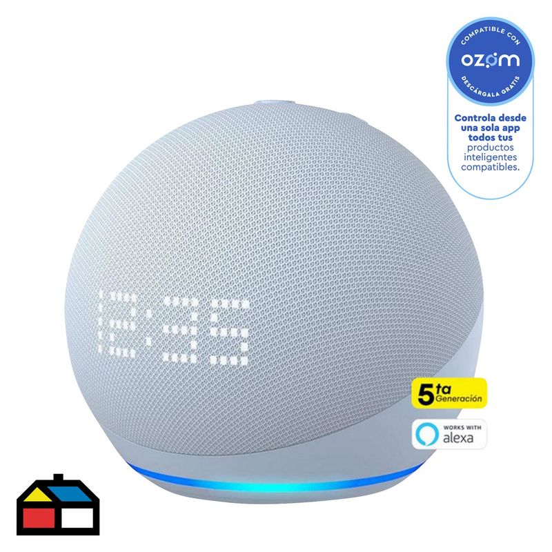 AMAZON - Parlante Inteligente Amazon Reloj y Alexa Echo Dot 5ta Generación Blanco