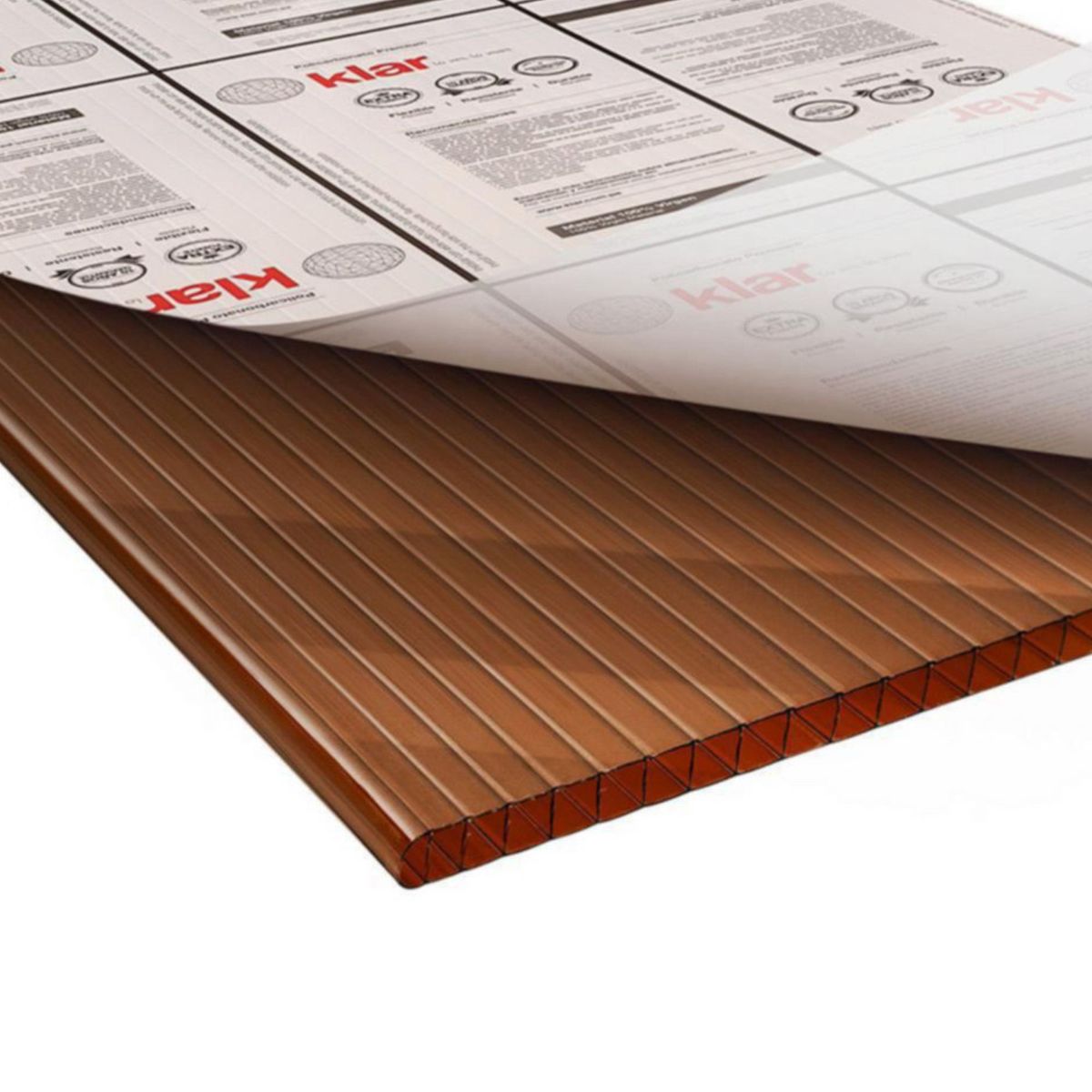 KLAR - Plancha de Policarbonato Alveolar Klar 6 mm 2.1 m x 5.8 m Bronce