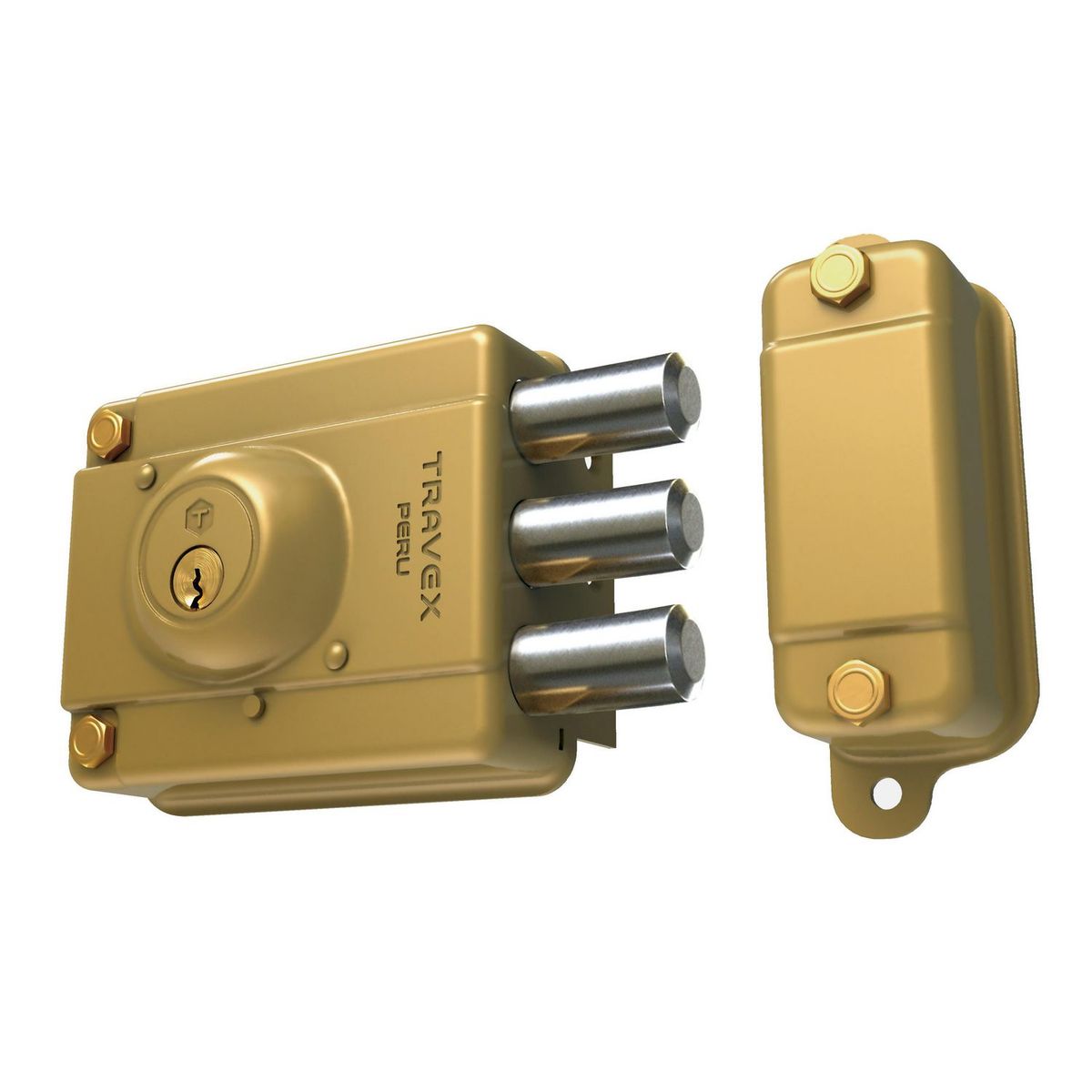 TRAVEX - Cerradura blindada 800 dorada Travex