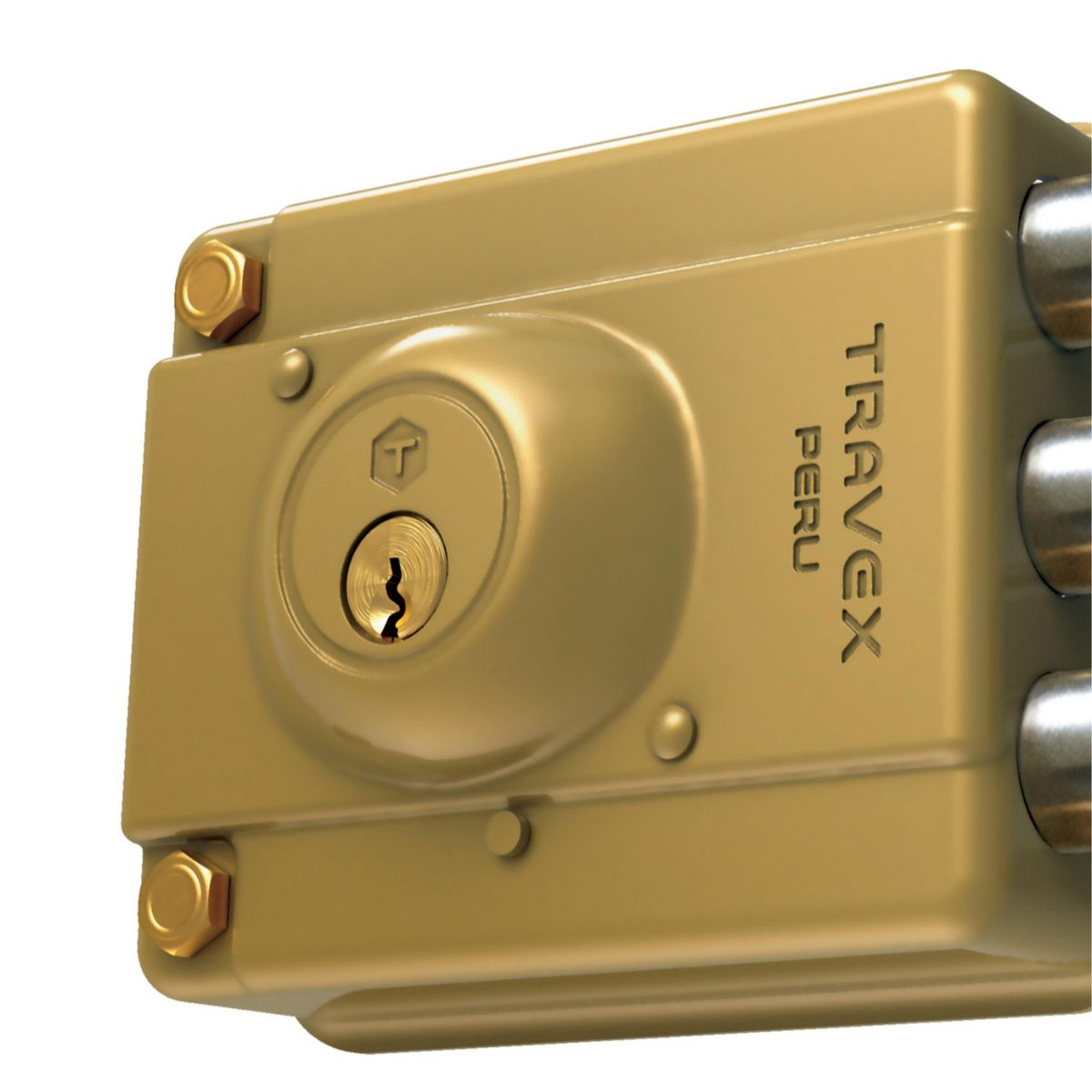 TRAVEX - Cerradura blindada 800 dorada Travex