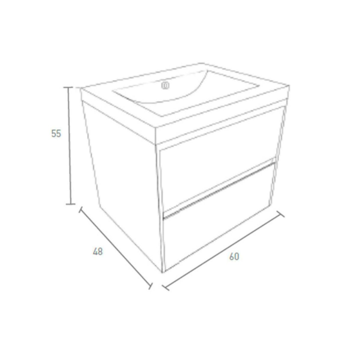 KLIPEN - Mueble con Lavatorio Klipen Icaria Negro 60x48x55cm