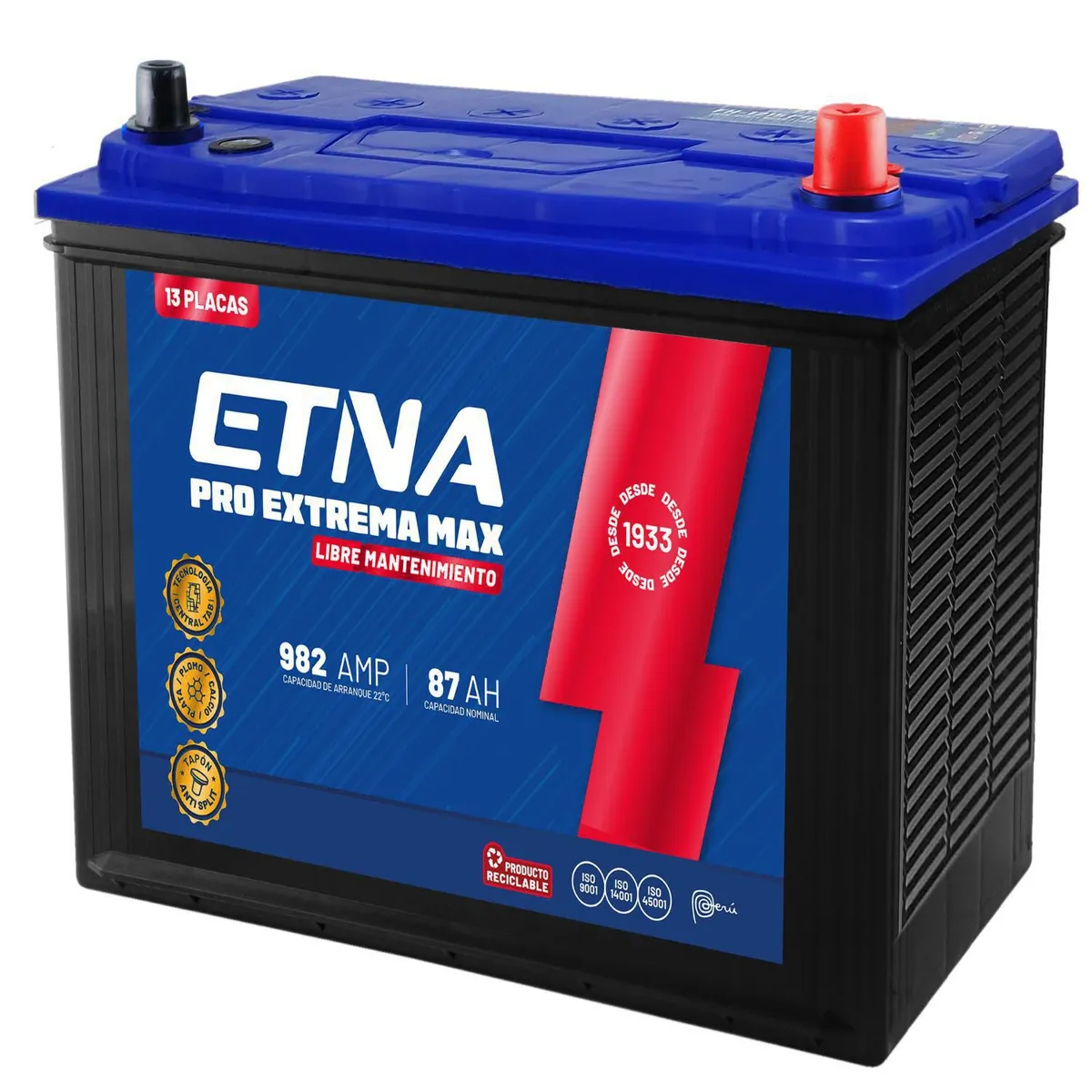 ETNA - Batería para Auto Etna V-13 Pro Extrema Max 12vc 87Ah Inv