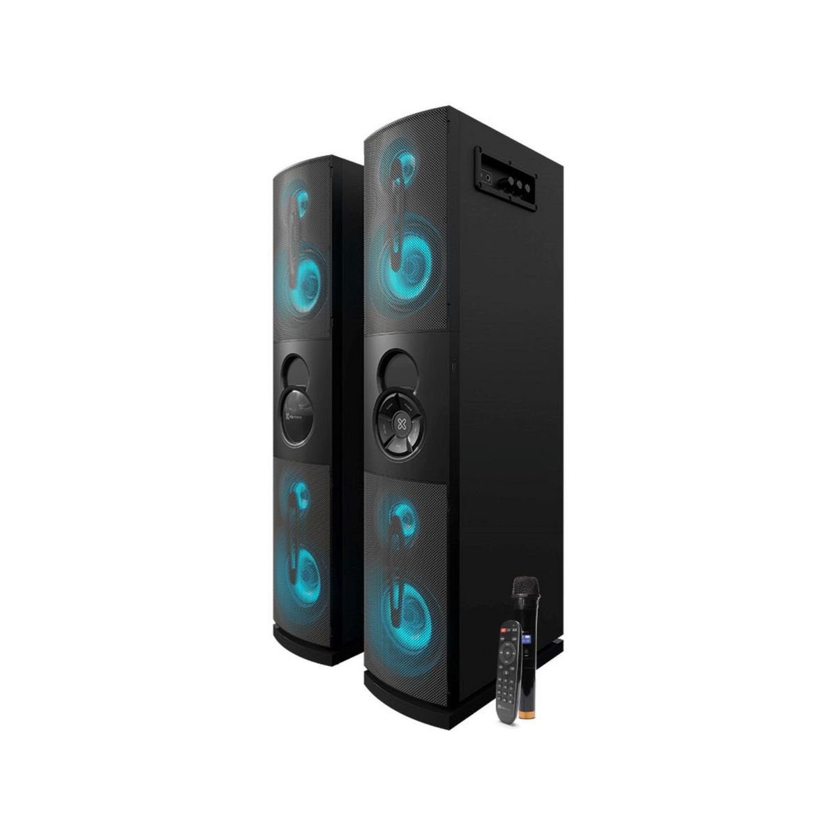 KLIPXTREME - Parlante Dual Klip Xtreme Bluetooth BT 300W KFS-600 RMS Negro + Micrófono Inalámbrico