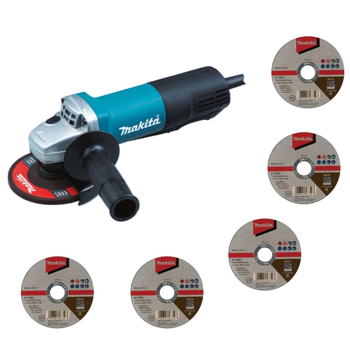 MAKITA - Esmeril Angular Makita 4.5 y 5 Discos Abrasivos Makita 4.5