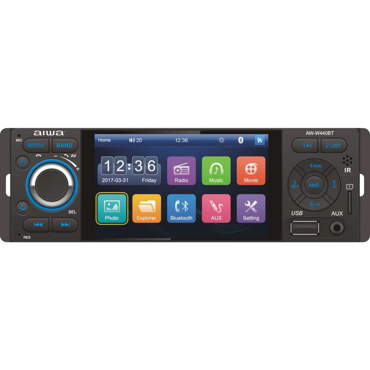 AIWA - Autoradio 4" Mirrorlink BT 1 Din