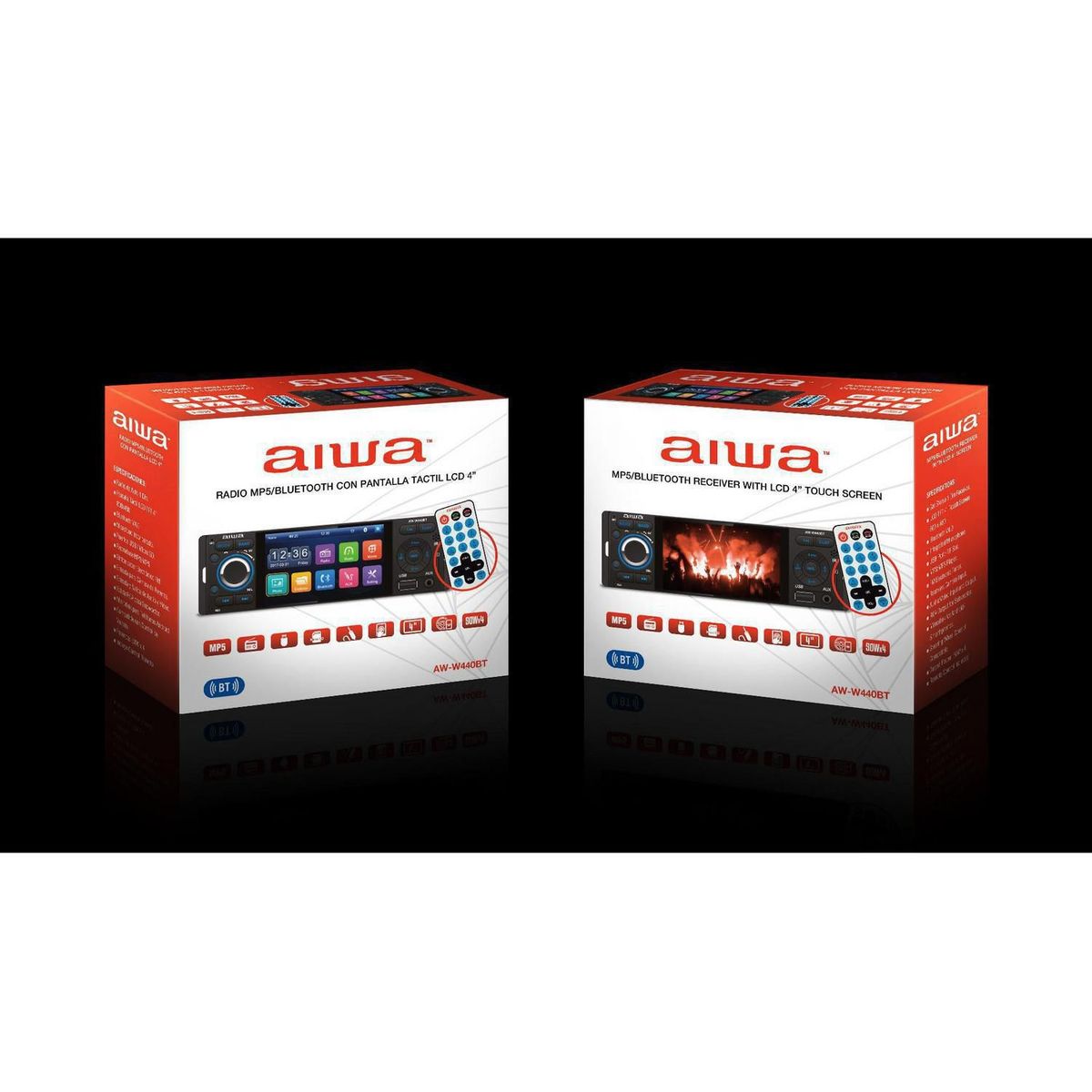 AIWA - Autoradio 4" Mirrorlink BT 1 Din