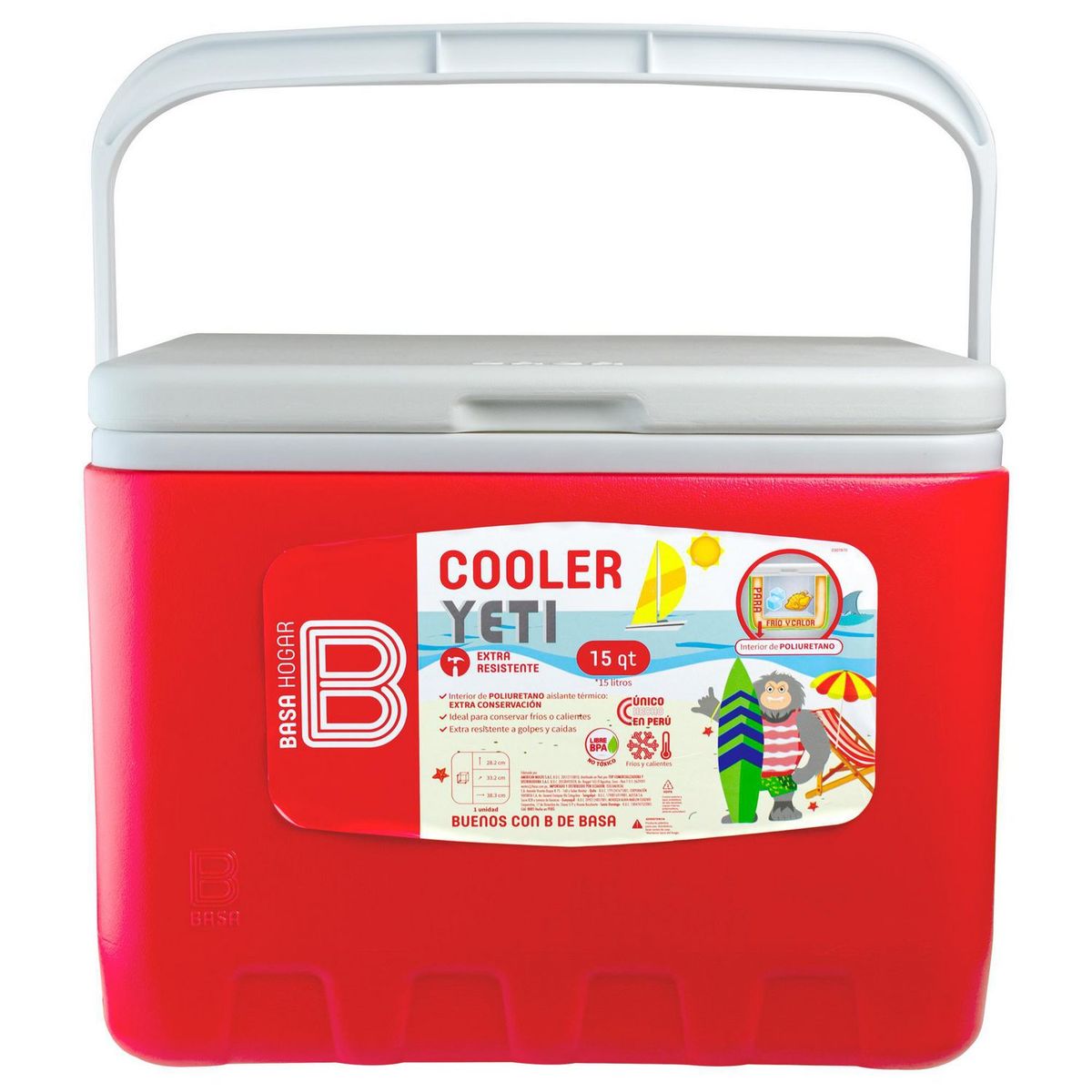 BASA - Cooler Basa Rojo 15 Litros