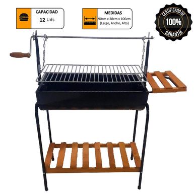 Parrilla a Carb�n con Sistema de Levante con Roldana + Mesa Lateral