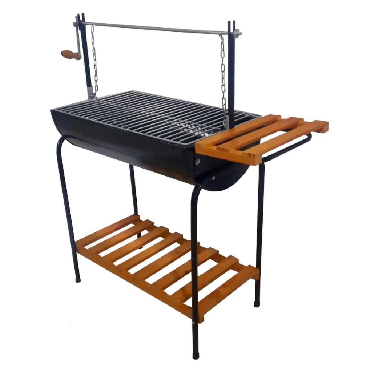 MR BEEF - Parrilla a Carbón con Sistema de Levante con Roldana + Mesa Lateral