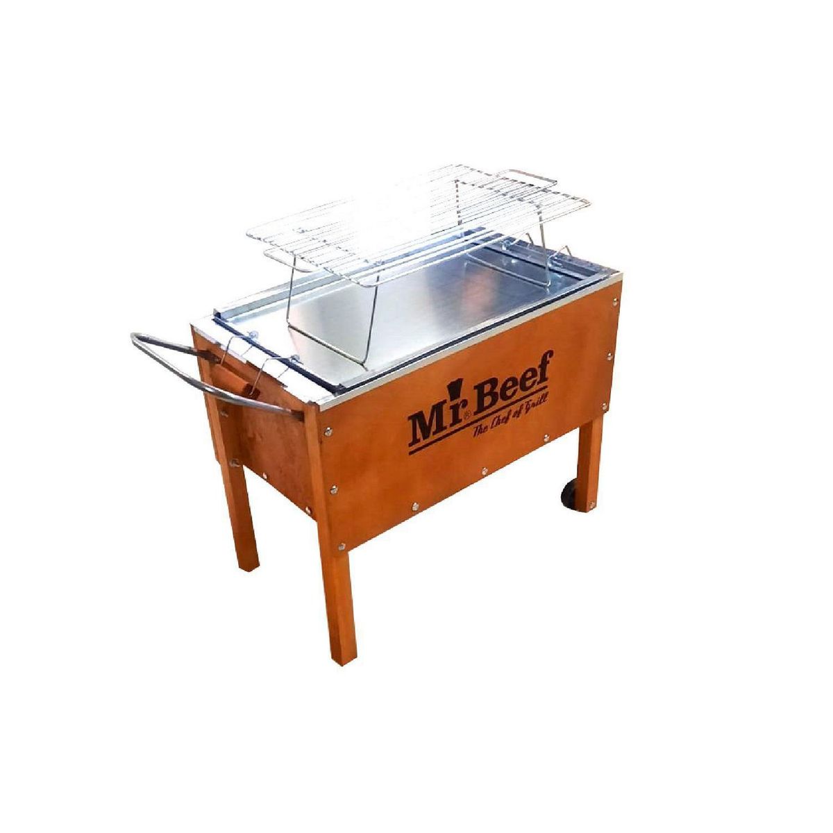 MR BEEF - Caja China Mediana Premium Mixta 70x50x55 cm + Parrilla plegable