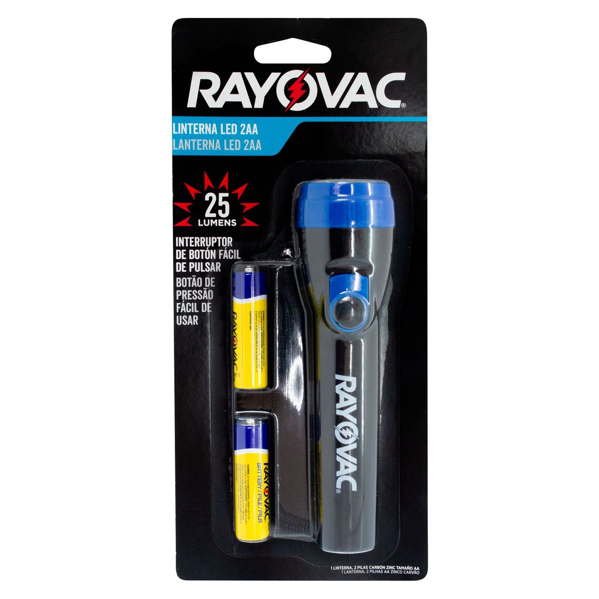 RAYOVAC - Linterna de mano Rayovac 25lm + 2 Pilas AA