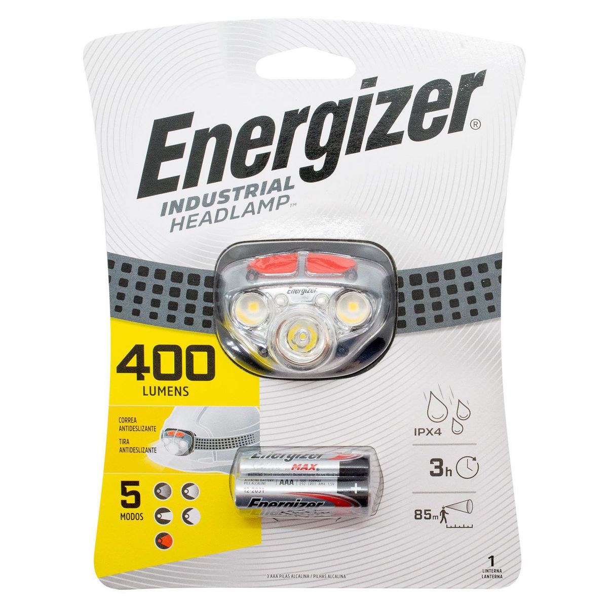 ENERGIZER - Linterna de Cabeza Led 400lm + 3 Pilas AA Energizer