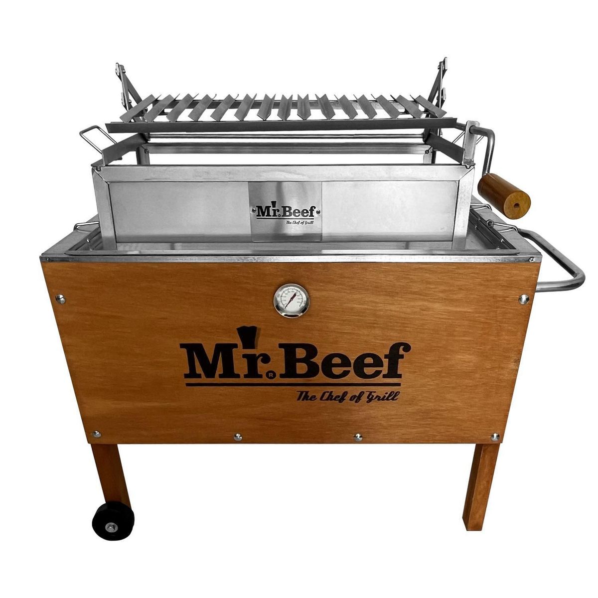 MR BEEF - Caja China Madera/ Acero Mr Beef 32X53 Cm