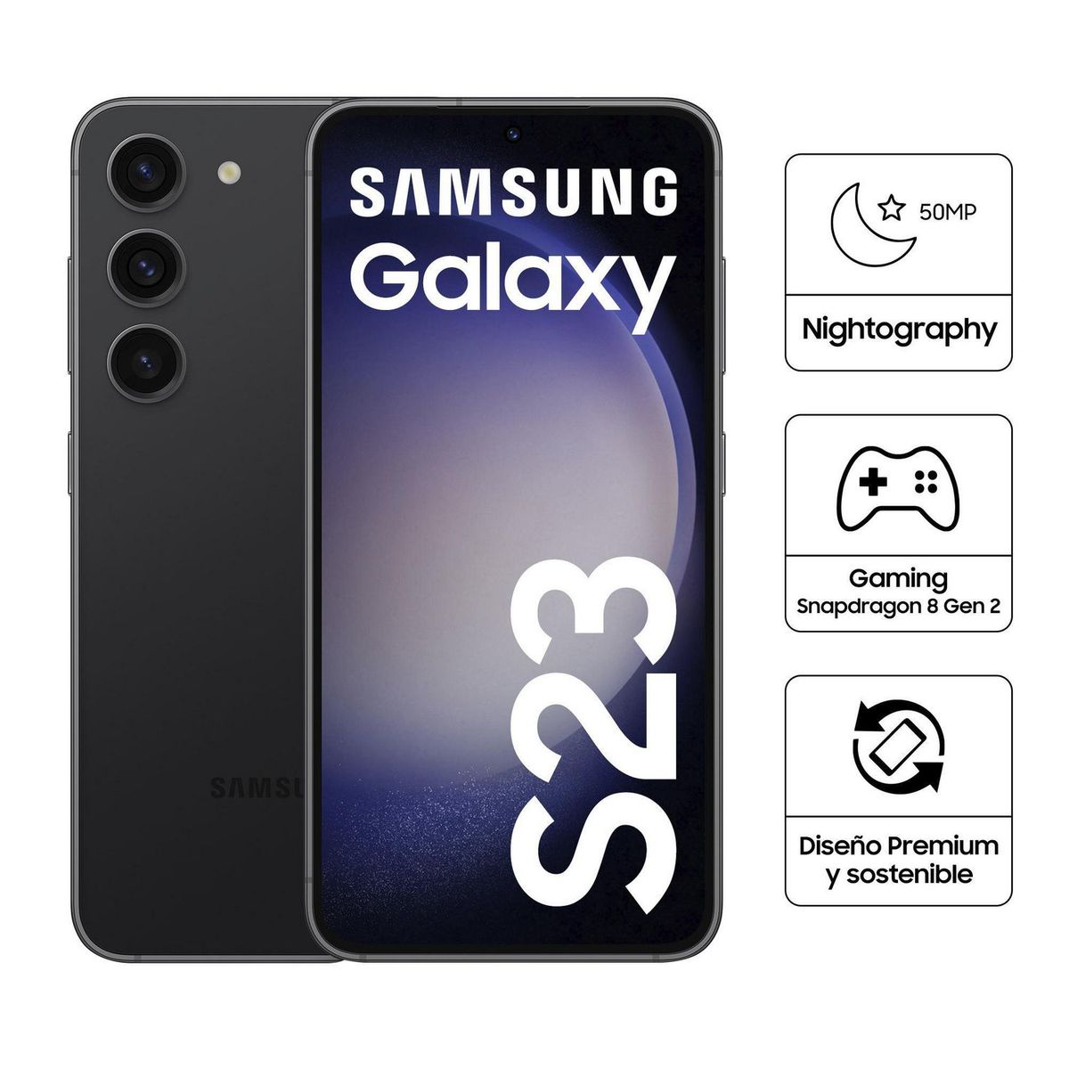 SAMSUNG - Celular Samsung Galaxy S23 6.1" 256GB 8GB Phantom Black