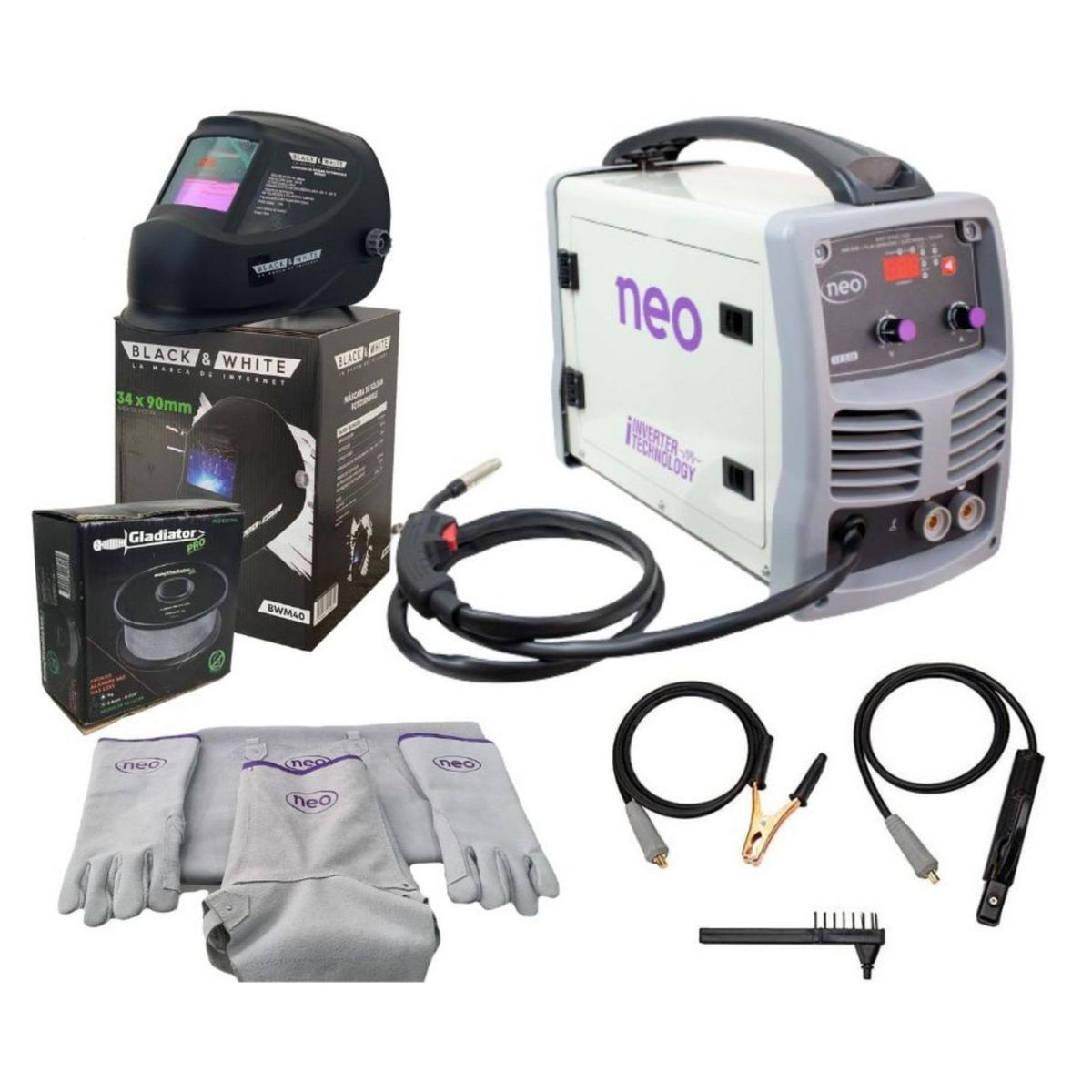 NEO - Soldadora Eléctrica Inverter 160A Multifunción 3 en 1 MIG/MMA/TIG Neo