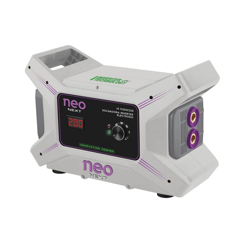 NEO - Soldadora Eléctrica Inverter 200A MMA con Conectores de 1/2 Neo