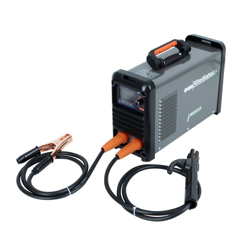 GLADIATOR - Soldadora Eléctrica Inverter 200A MMA con Conectores 3/8 LCD Gladiator