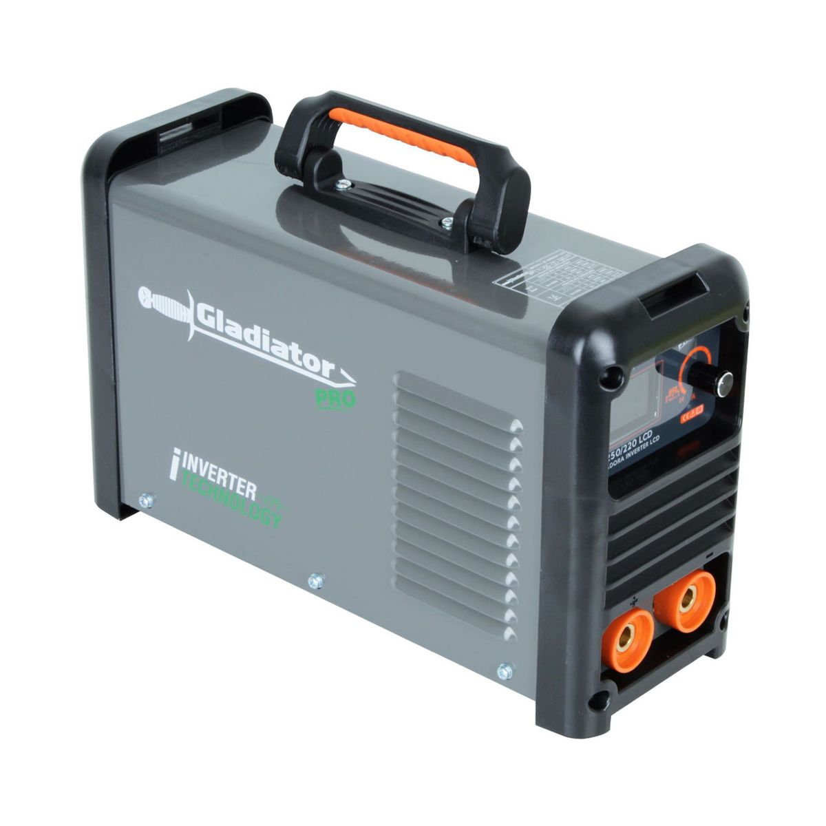GLADIATOR - Soldadora Eléctrica Inverter 250A MMA con Conectores 1/2 LCD Gladiator