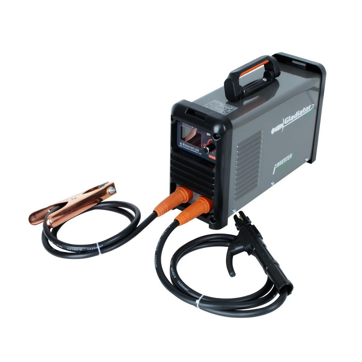 GLADIATOR - Soldadora Eléctrica Inverter 250A MMA con Conectores 1/2 LCD Gladiator