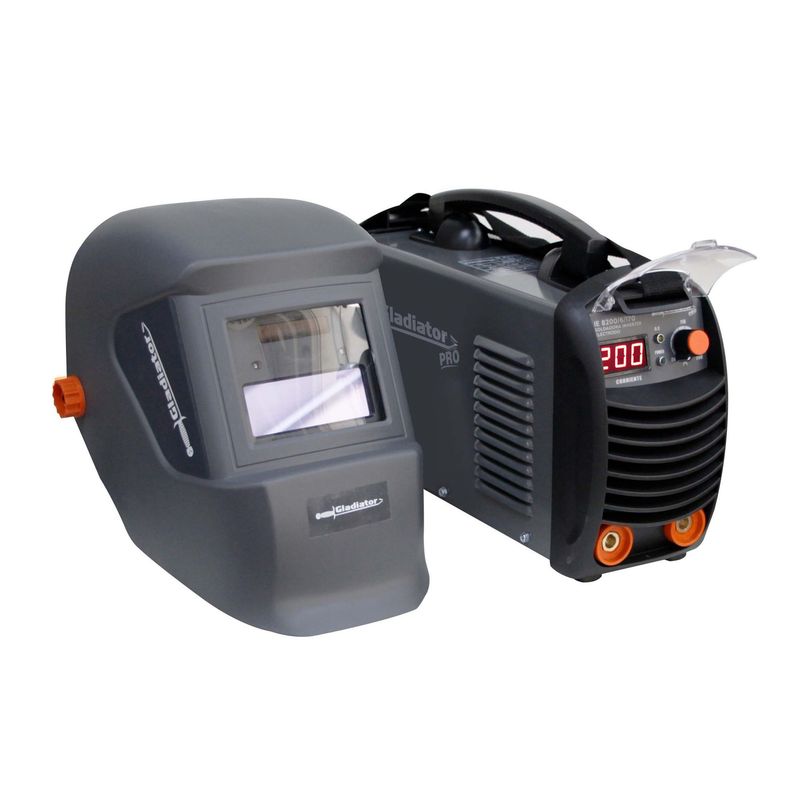 GLADIATOR - Soldadora Eléctrica Inverter 200A MMA + Máscara Fotosensible Gladiator