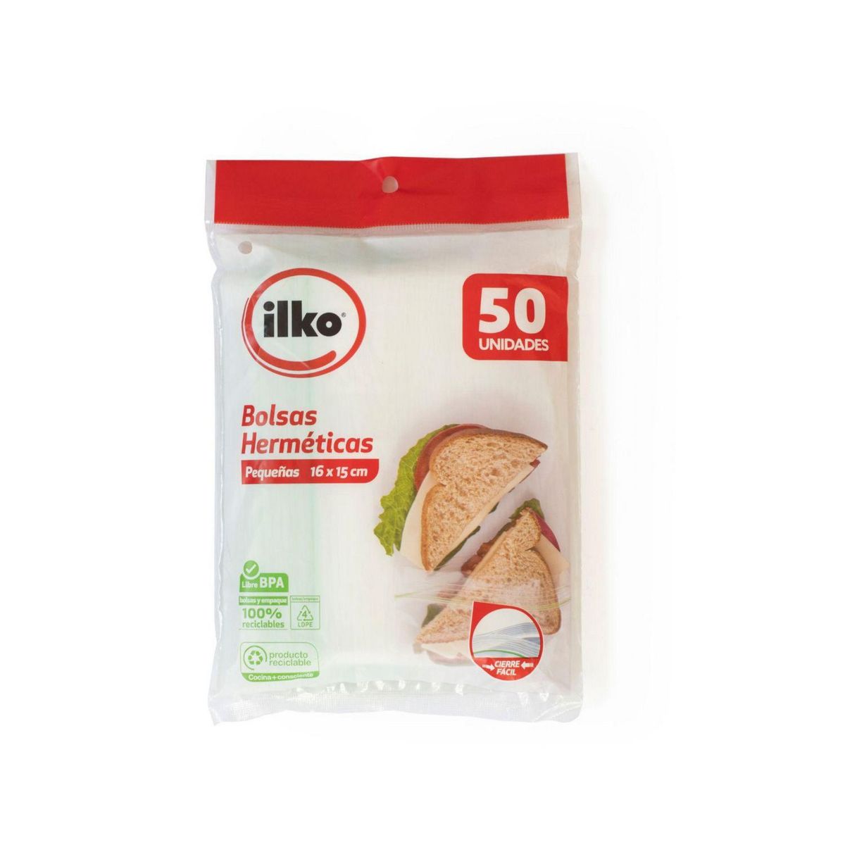 ILKO - Bolsa Hermética Pequeña 16x15cm 50u