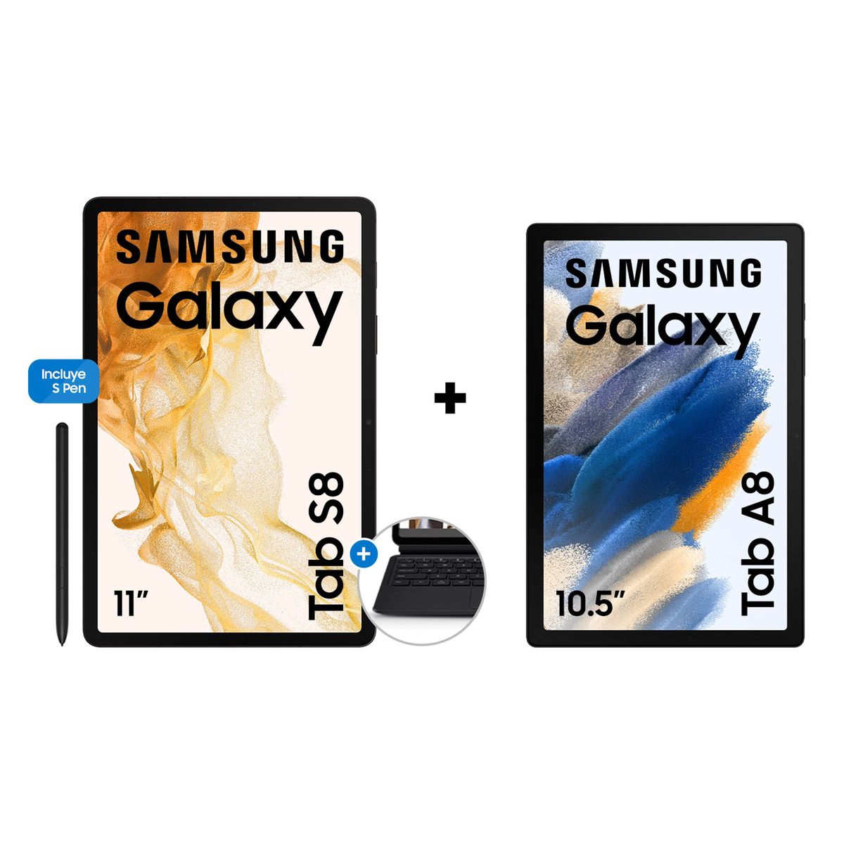 SAMSUNG - Tablet Samsung Galaxy Tab S8 11" 128GB + Tablet Samsung TAB 10.5" A8 32GB