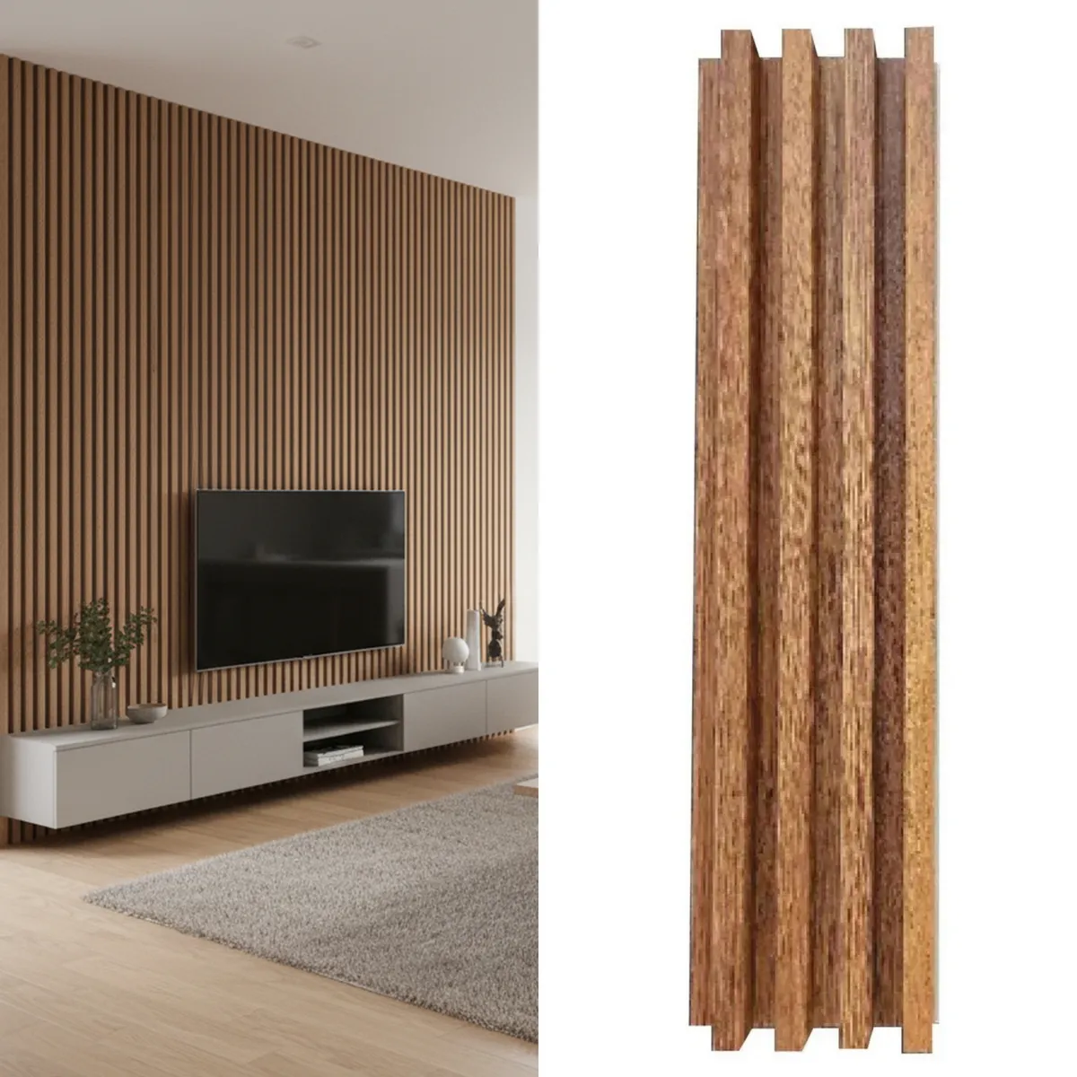 DECOKASA - Wall Panel WPC Teak 290x16cm 0.46m2 - Venta por Unidad