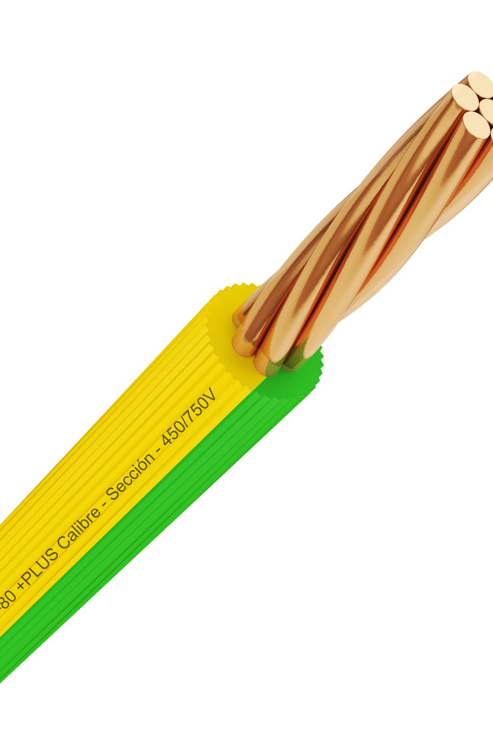 INDECO - Cable TW-80 Plus 12 AWG Indeco 450/750V Amarillo/Verde 100 Metros