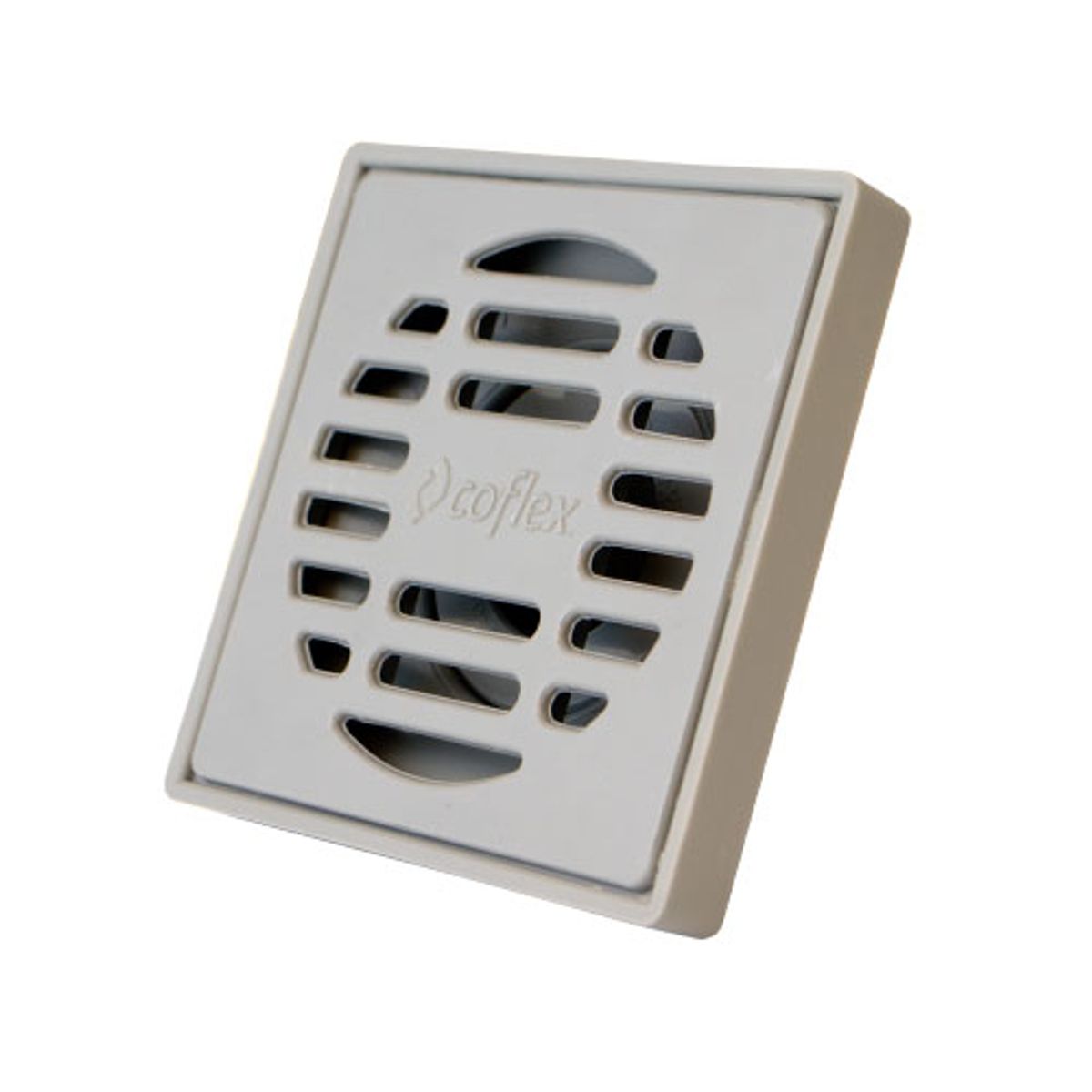 COFLEX - Coladera Cuadrada de Abs Gris con Rejilla Gris