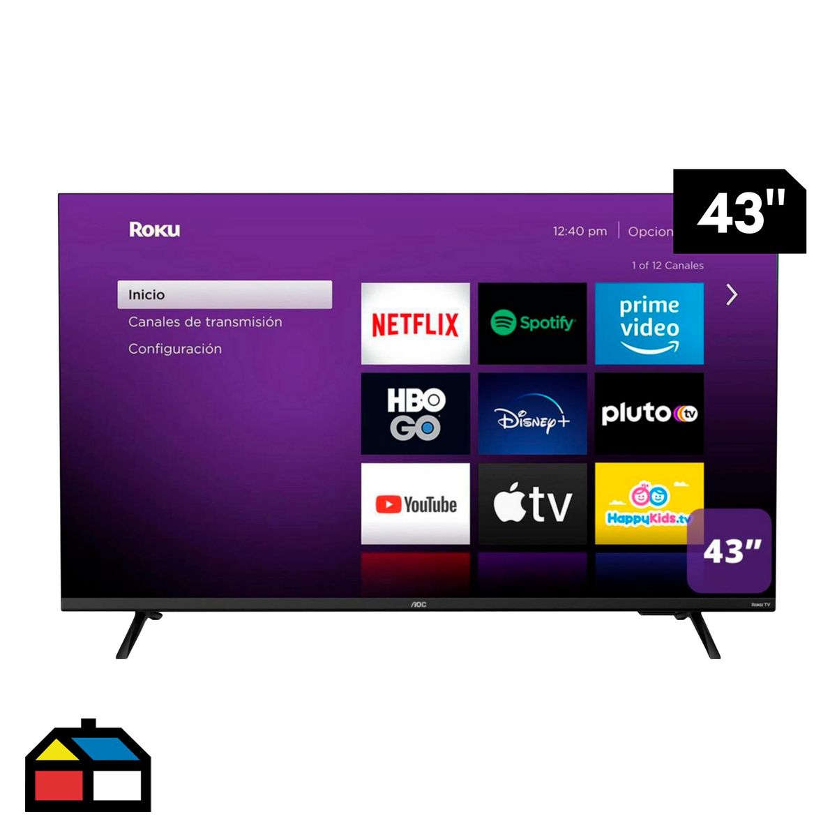 AOC - Televisor AOC Roku TV LED 43” FHD Smart TV 43S5135