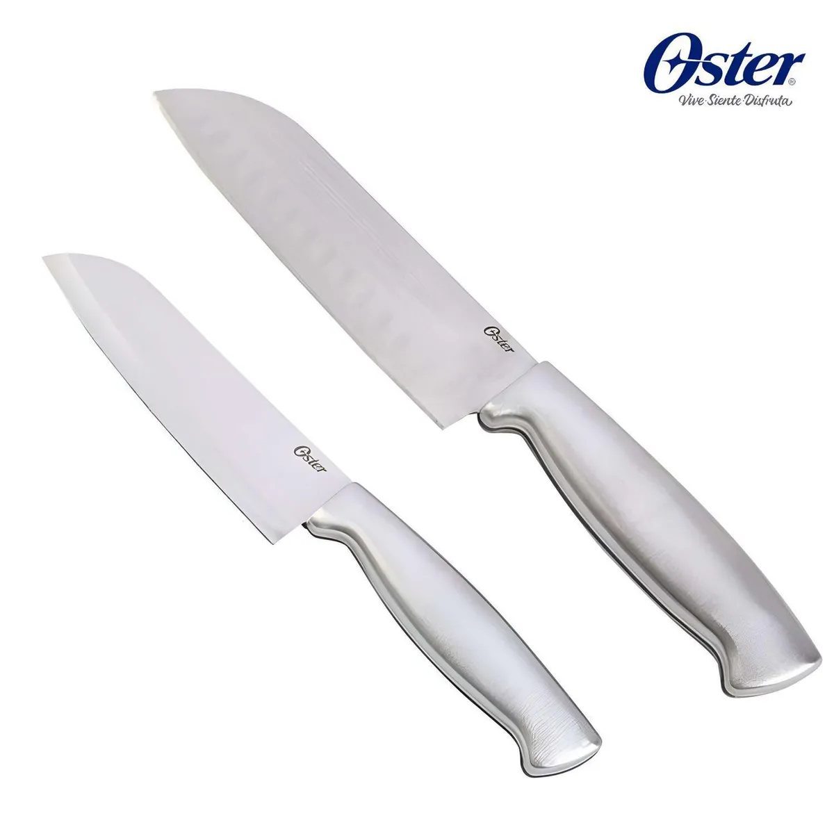 OSTER - Juego Cuchillos 2 Piezas Acero inoxidable Oster Santoku Baldwyn
