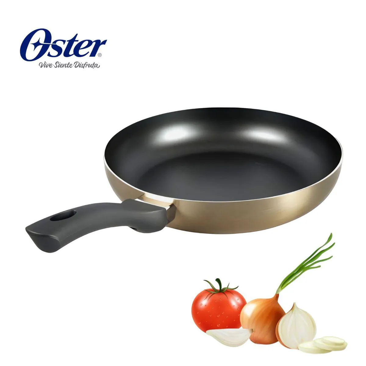 OSTER - Sartén 30 cm Aluminio Antiadherente Oster Herscher Dorado