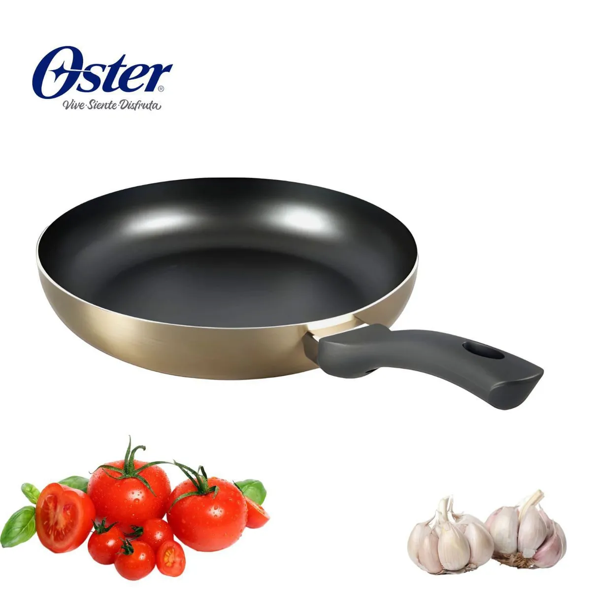 OSTER - Sartén 30 cm Aluminio Antiadherente Oster Herscher Dorado