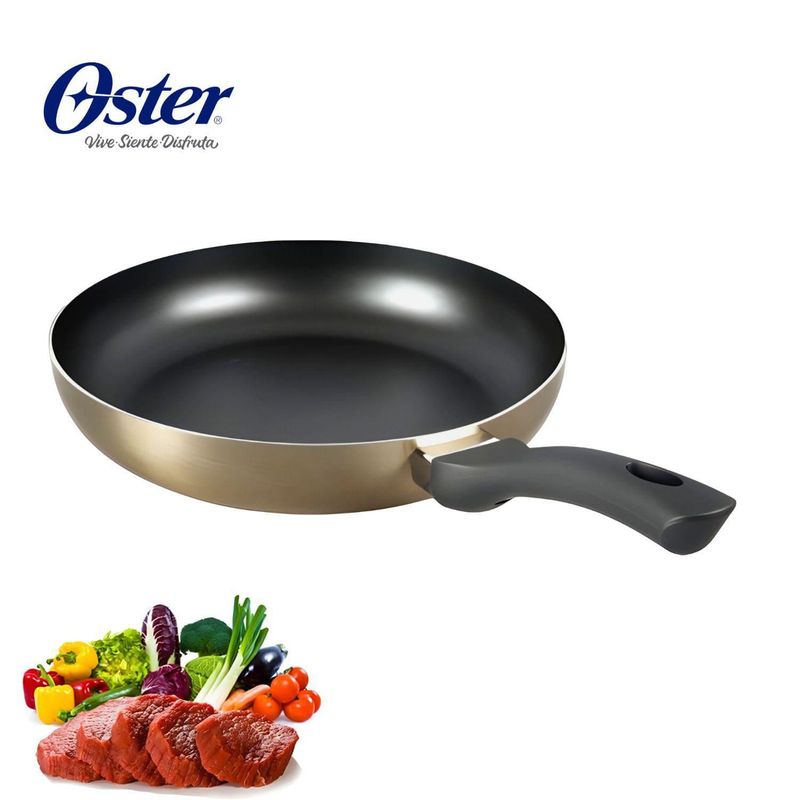 OSTER - Sartén 24 cm Aluminio Antiadherente Oster Herscher Dorado