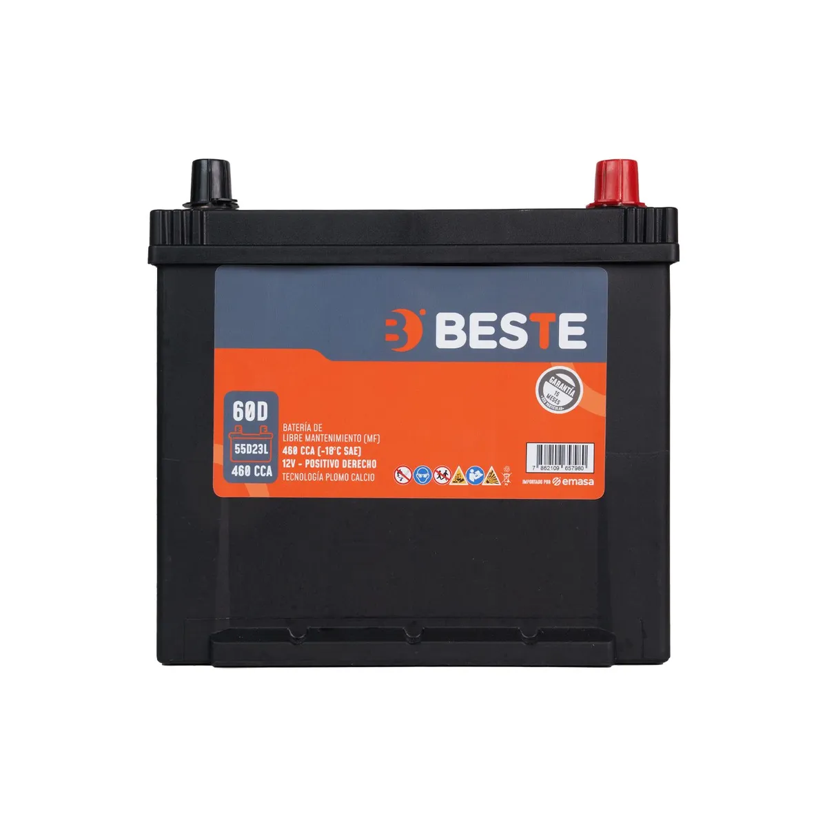 BESTE - Batería para Auto Beste 55D23L (60AH/460A)