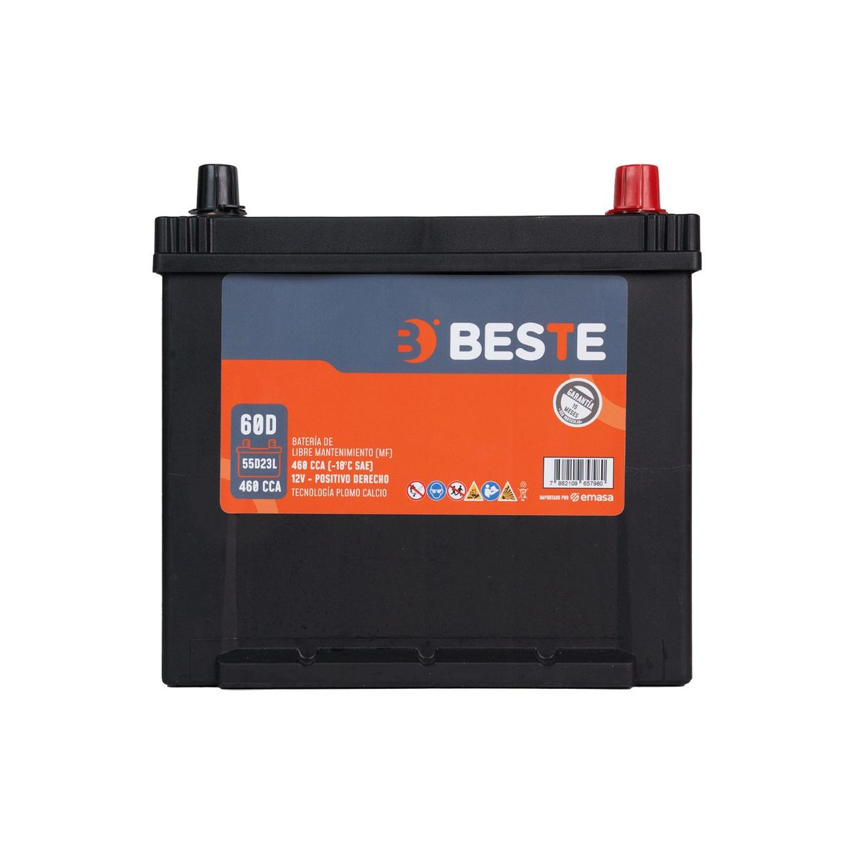 BESTE - Batería para Auto Beste 55D23L (60AH/460A)