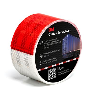 Cinta Reflectiva Rojo/Blanco 5cmx5m