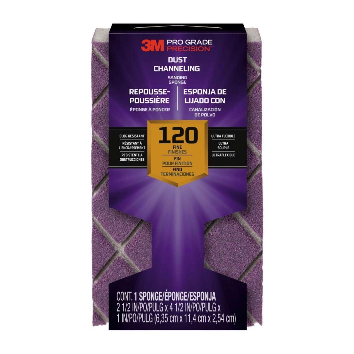 3M - Lija Esponja con Canal de Polvo 3M Pro Grade Precisión Grano 120