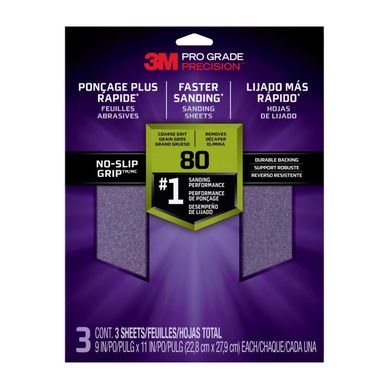Lija 3M Pro Grade Precisi�n Grano 80 Lijado Pesado Pack 3