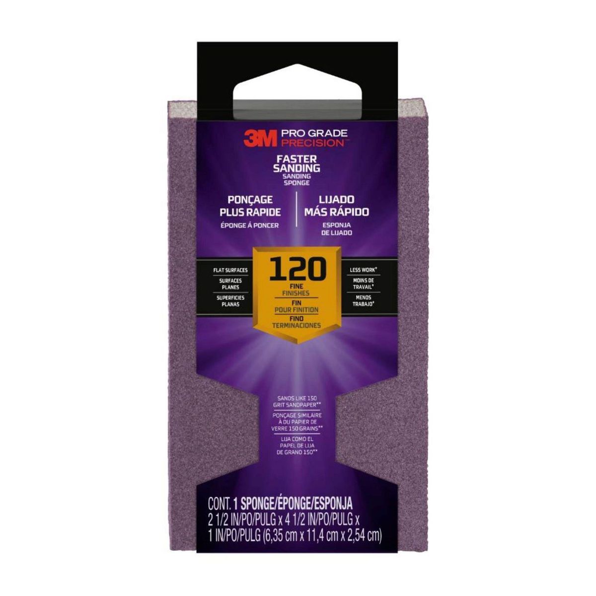 3M - Lija Esponja 3M Pro Grade Precisión Grano 120 Lijado Fino