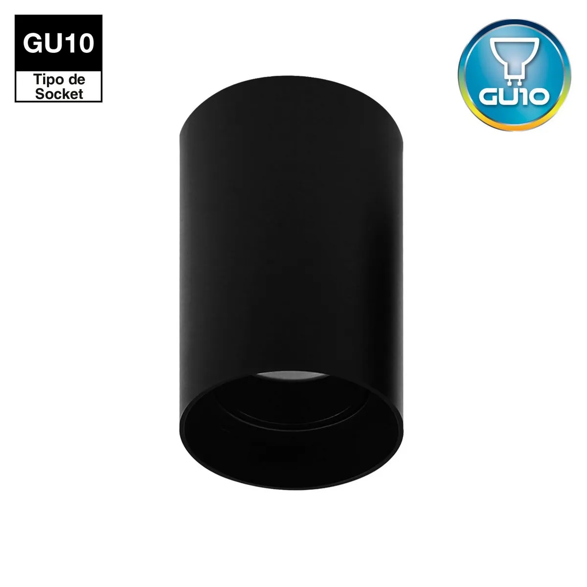 LIGHTECH - Spot Cilindro GU10 IP20 Negro 50 W