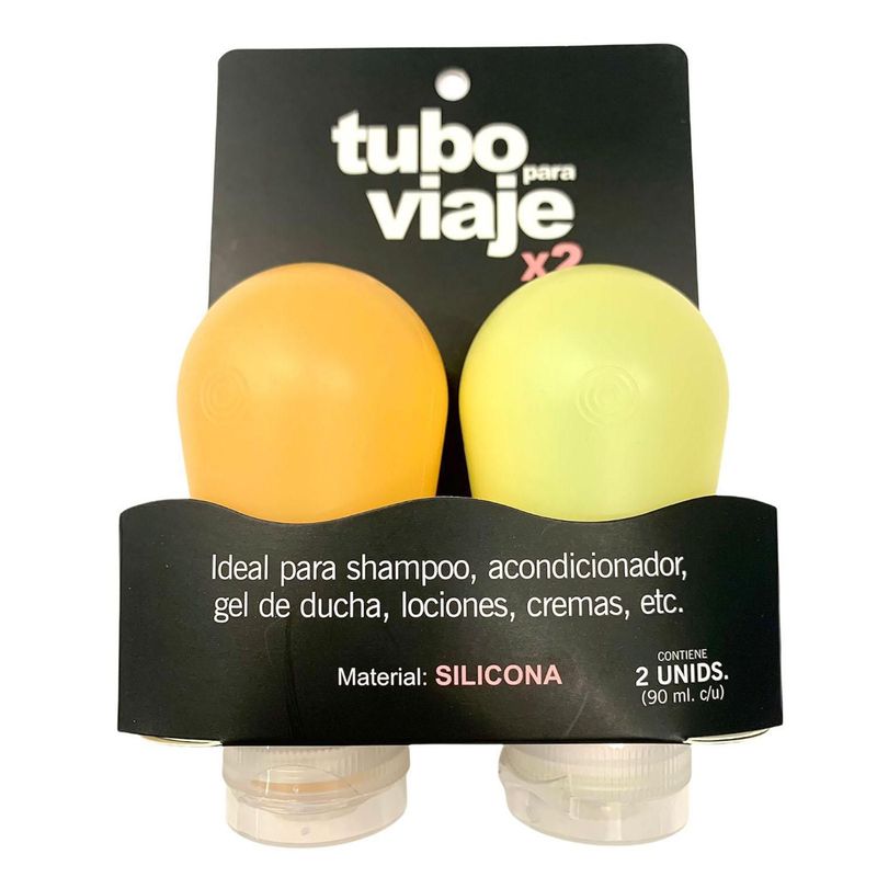DOS POR MEDIO - Tubo para Viajes de Silicona 2 Unidades Surtido
