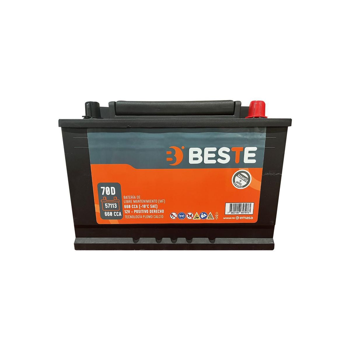 BESTE - Batería para Auto Beste 57113 Lb3 (70Ah/660A)