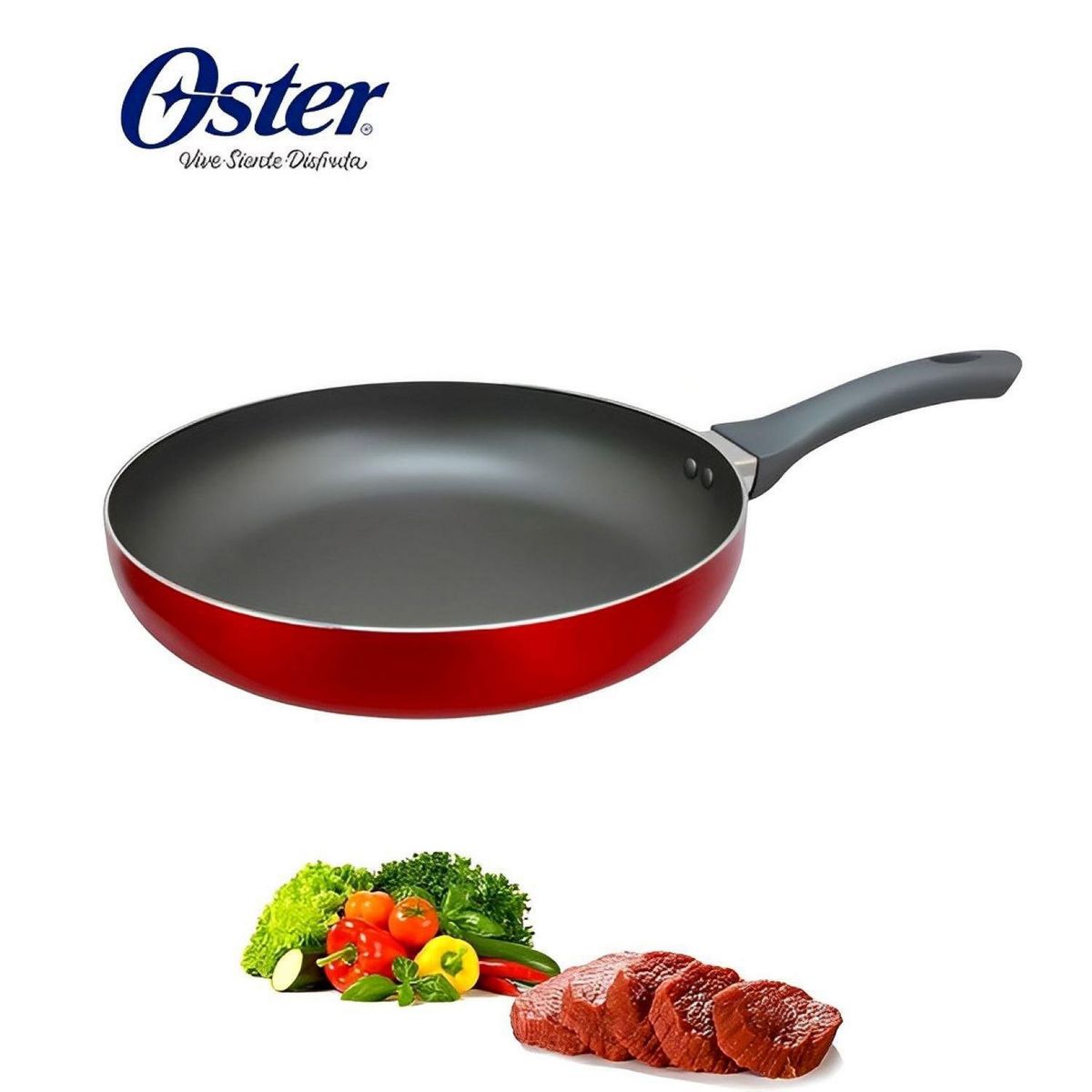 OSTER - Sartén Aluminio Antiadherente 20cm Rojo