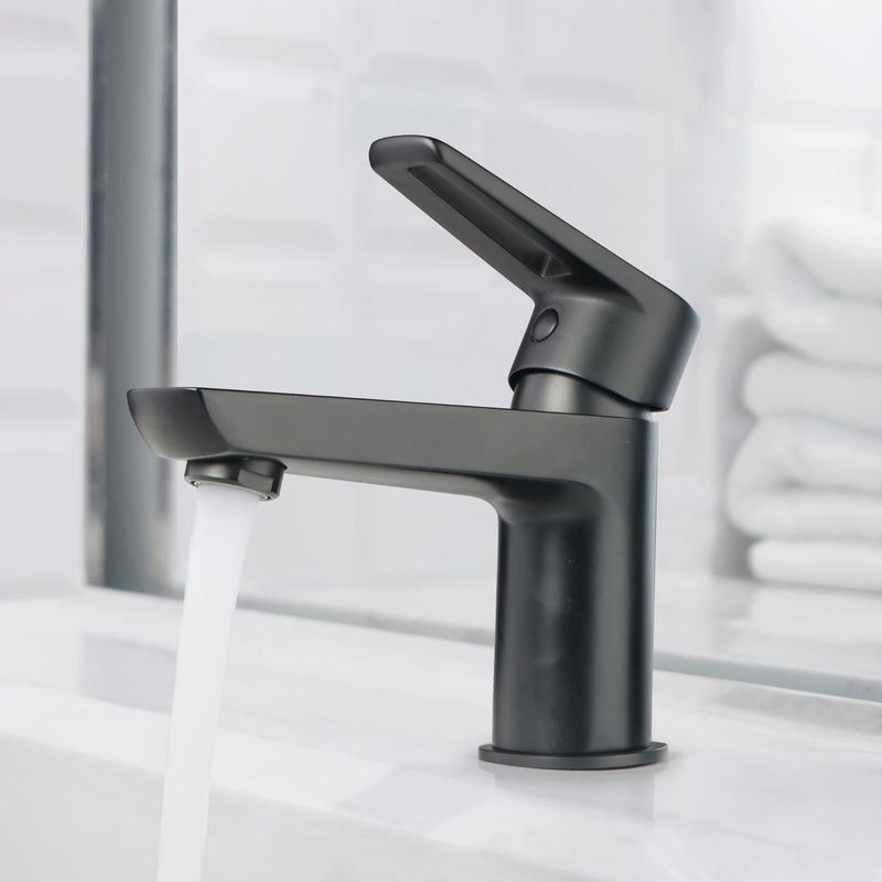  - Llave de Lavatorio Mezcladora Monocomando Tempra Negro Mate