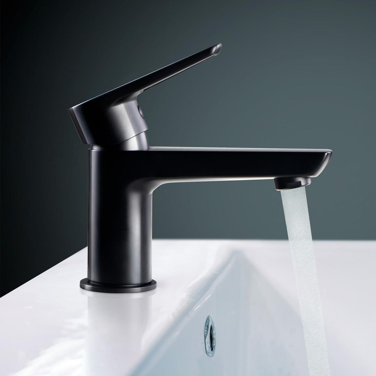 GENERICO - Llave de Lavatorio Mezcladora Monocomando Tempra Negro Mate