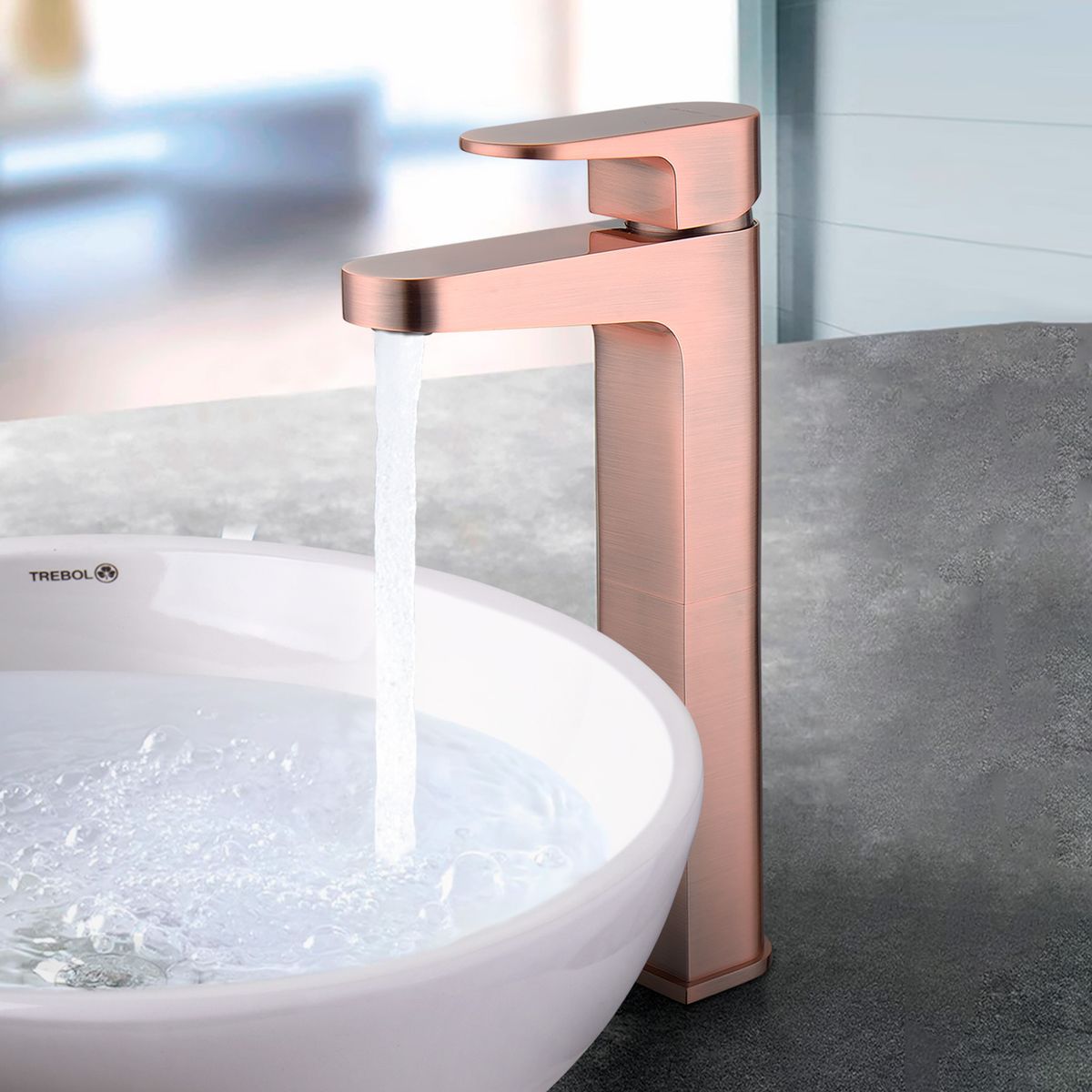 GENERICO - Mezcladora Monocomando para Lavatorio Pico Alto Oxford Palo Rosa