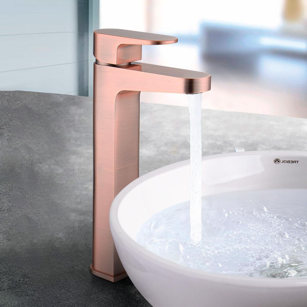 GENERICO - Mezcladora Monocomando para Lavatorio Pico Alto Oxford Palo Rosa